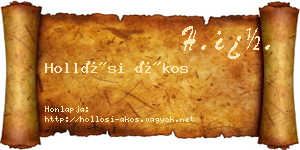 Hollósi Ákos névjegykártya